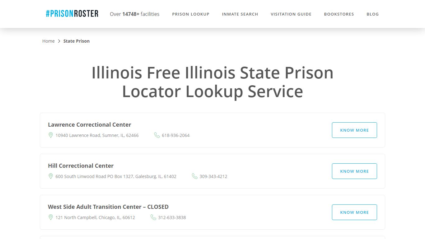 Illinois State Prison Inmate Lookup - Prisonroster